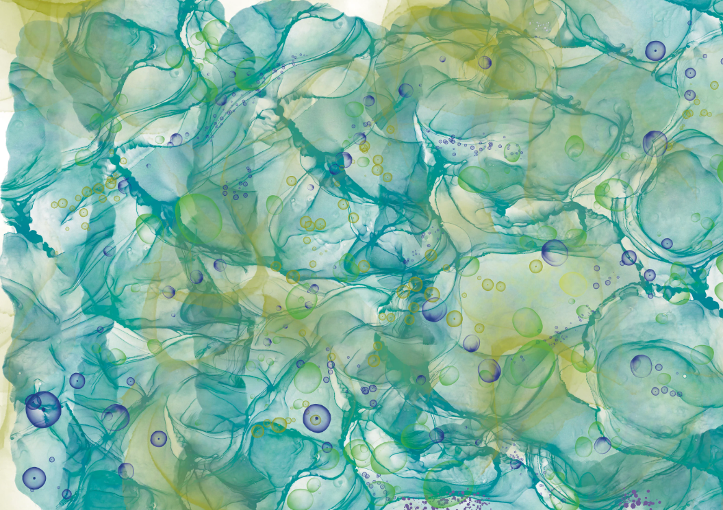 Blue & Green Alcohol Ink Paper Transfer for Polymer clay