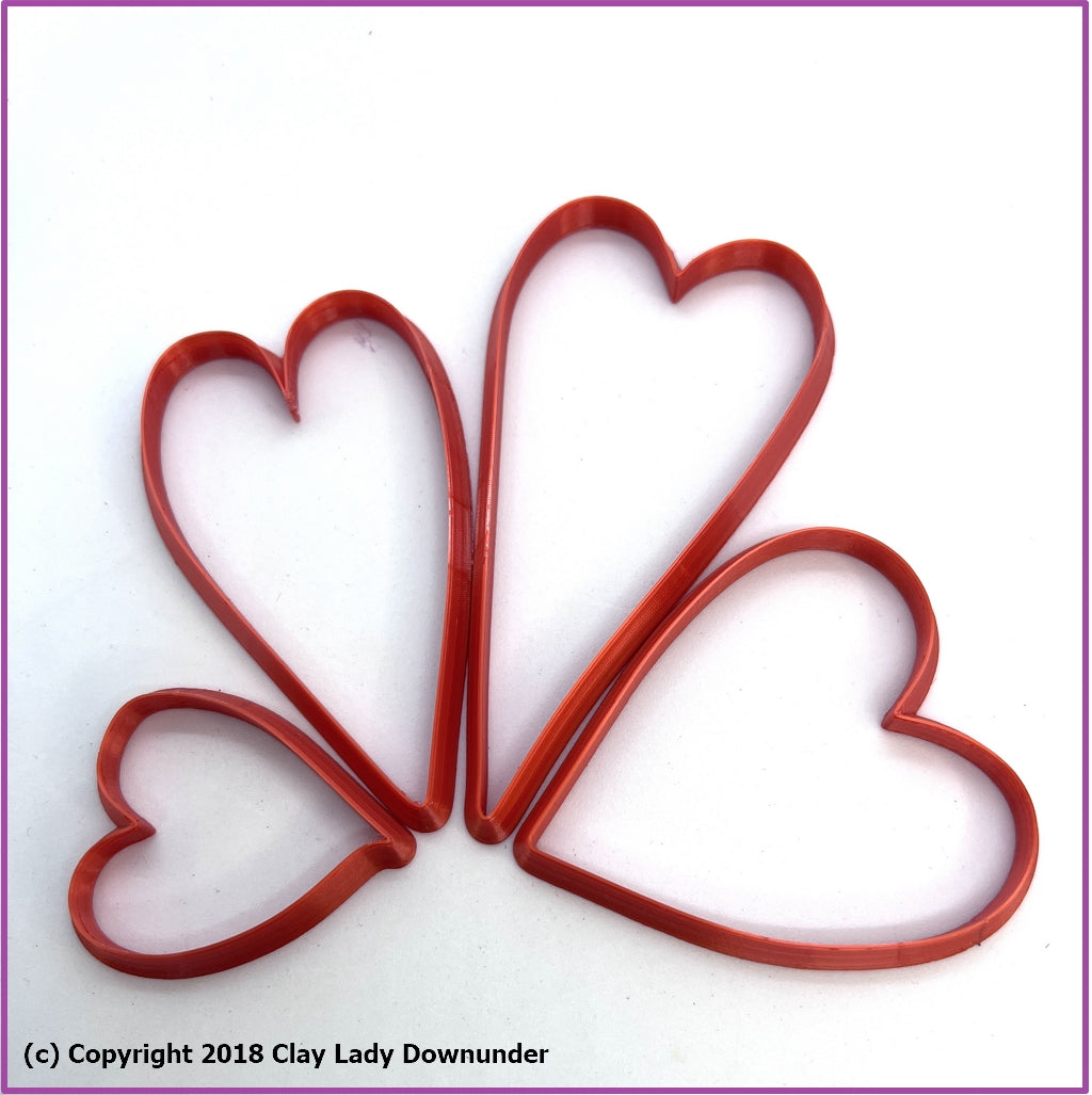 Polymer clay cutters | Hearts III | Ceramic Clay | Clay tools | Clay supplies
