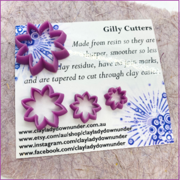 Resin Polymer clay cutters | 8 Point flower shapes | Clay Tools | Clay Supplies