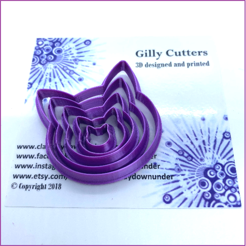 Polymer clay shape cutters | Cat Face shapes | Clay Tools | Clay Supplies