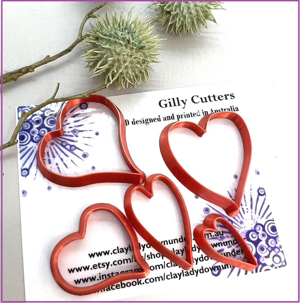 Polymer clay cutters, Heart shaped cutters II, Clay tools and supplies