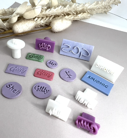 Personalised clay stamp used to stamp your brand or name or initials into clay.