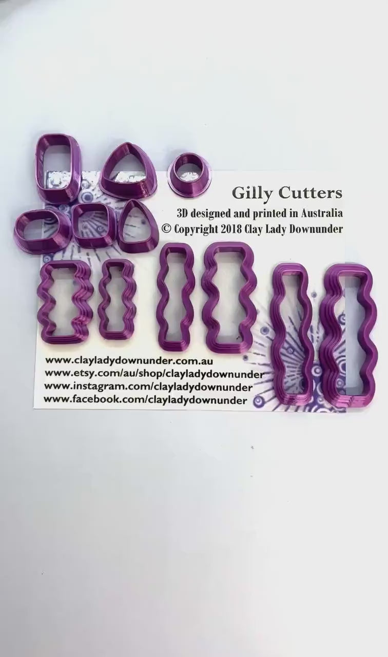 Polymer clay shape cutters | Curly Wavy Capsules | polymer clay | Clay Tools | Gilly cutters | Clay Supplies