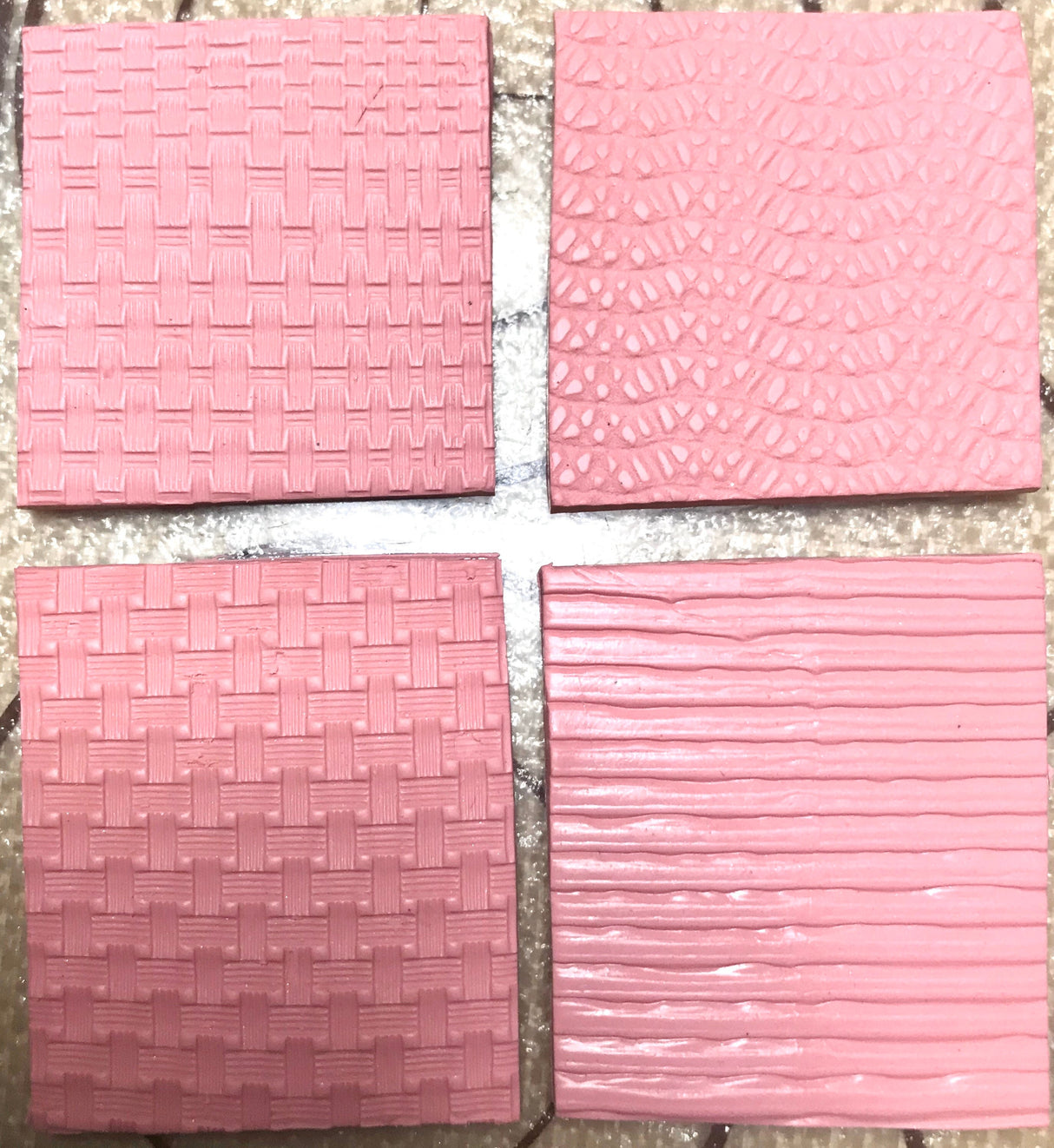 Polymer clay fabric texture sheets.