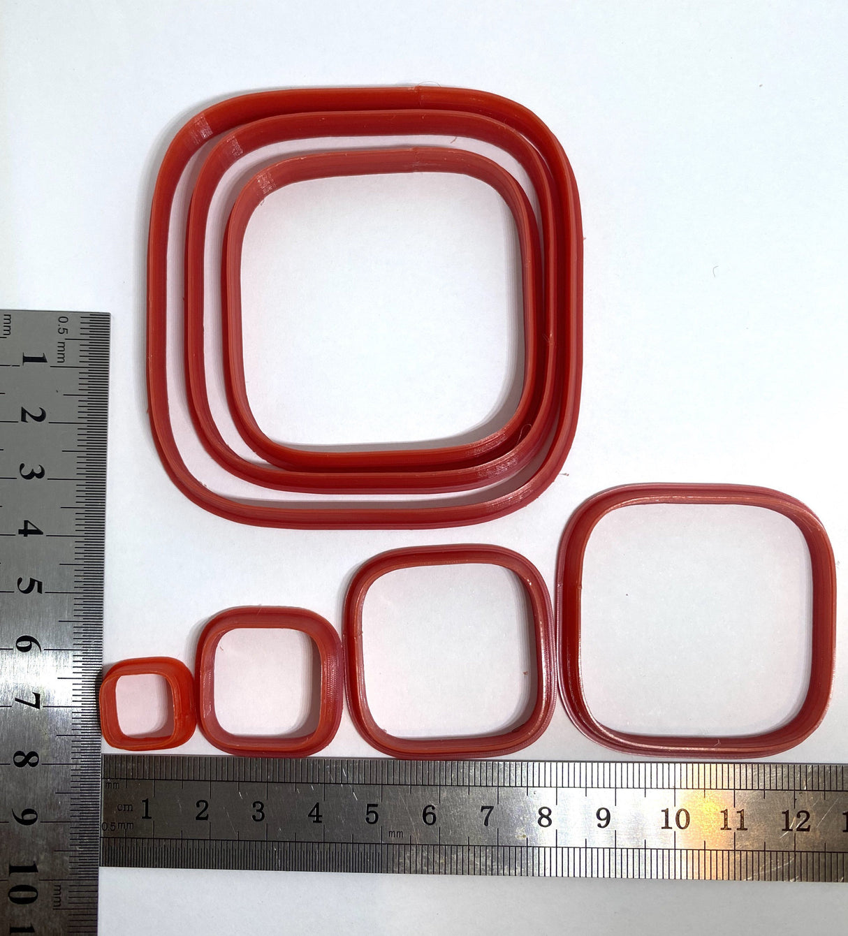 Polymer clay cutters, precious metal (PMC) and ceramic clay cutters, Gilly cutters (Squircle)