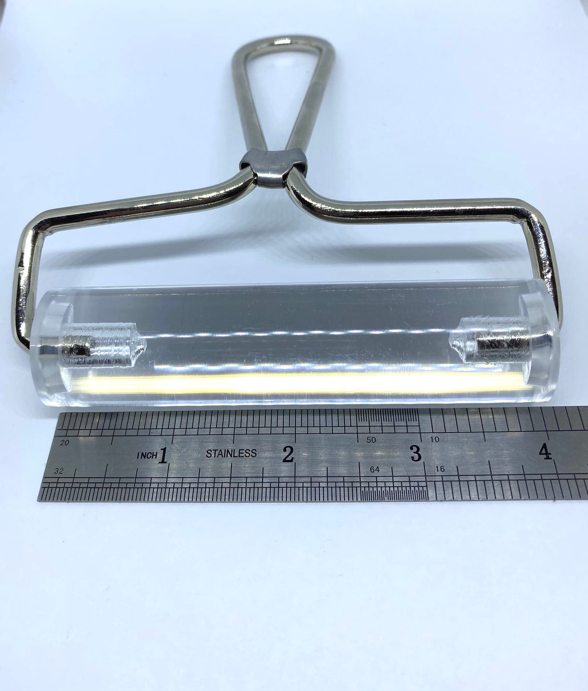 Solid Acrylic clear roller brayer 10cm with handle