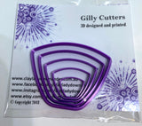 Polymer clay cutters, precious metal (PMC) and ceramic clay cutters, Gilly cutters (Trapezium MK II Small)