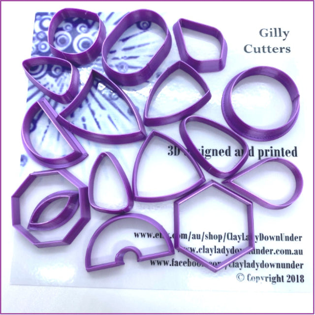 Polymer clay shape cutters, precious metal, ceramic clay cutters, Gilly cutters (Nina)