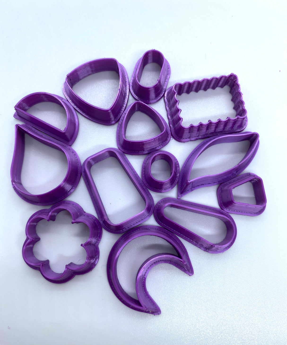 Polymer clay cutters, precious metal (PMC) and ceramic clay cutters, Gilly cutters (Bakers Dozen)