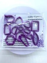 Polymer clay cutters, precious metal (PMC) and ceramic clay cutters, Gilly cutters (Bakers Dozen)