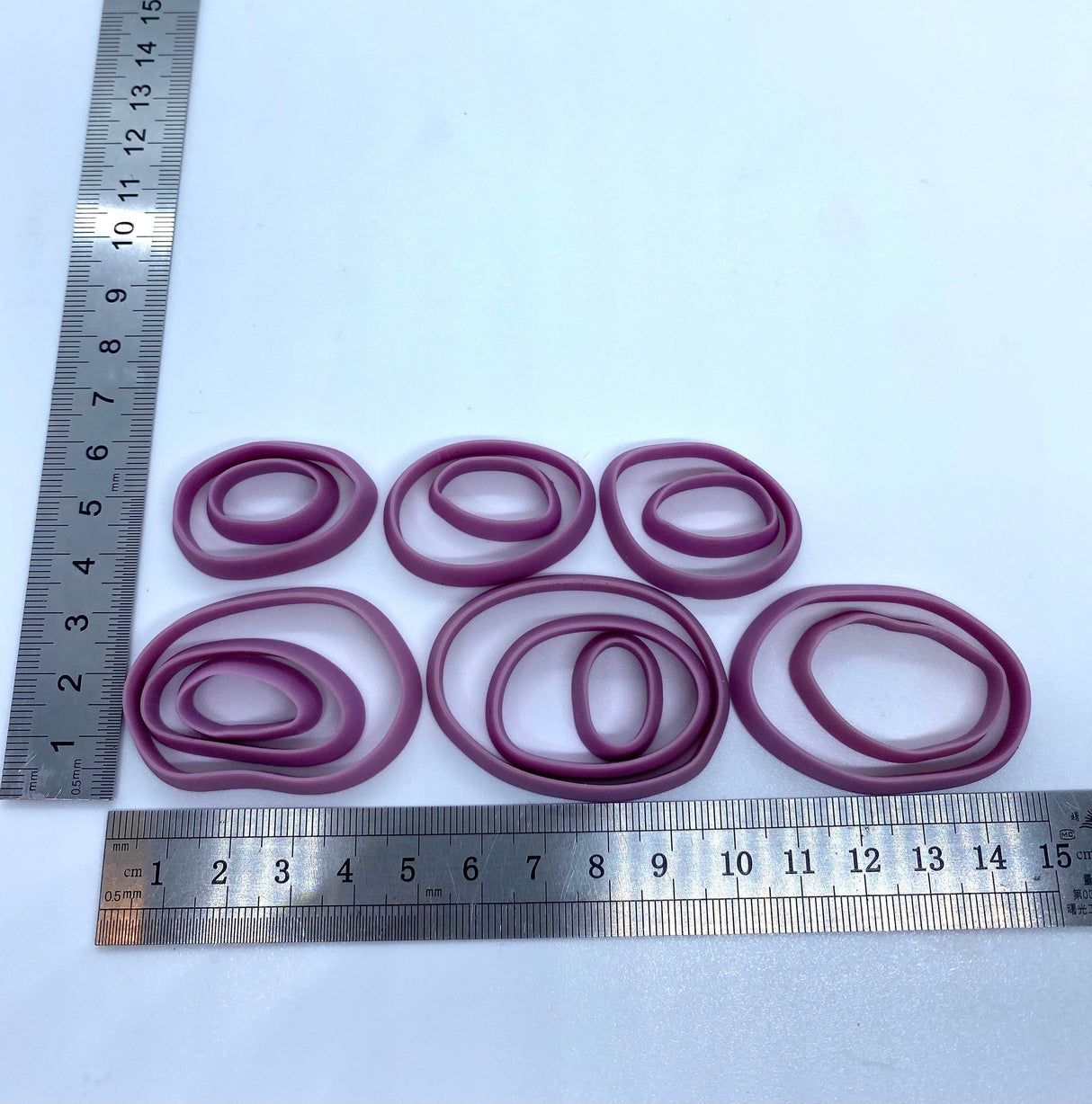 Resin Polymer clay cutters, precious metal clay, ceramic clay cutters, Gilly cutters (slumped ovals)