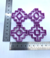 Polymer clay cutters, precious metal (PMC) and ceramic clay cutters, Gilly cutters (Aztec - Sante Fe)