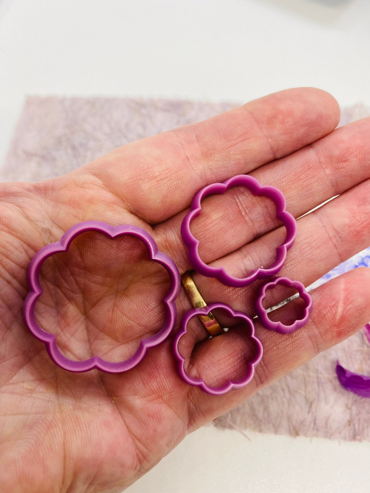 Resin Polymer clay shape cutters, precious metal, ceramic clay, Gilly cutters (8 Petal flowers)