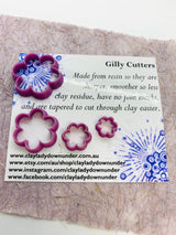 Resin Polymer clay shape cutters, precious metal, ceramic clay, Gilly cutters (6 Petal flowers)