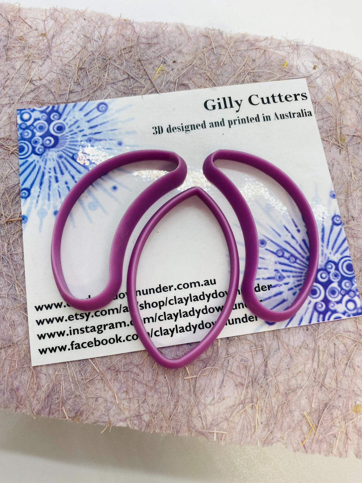 Resin Polymer clay shape cutters, precious metal, ceramic clay cutters, Gilly cutters (Eve)