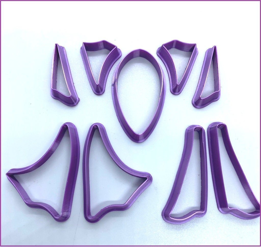 Polymer clay shape cutters (Janet), precious metal, ceramic clay cutters, Gilly cutters