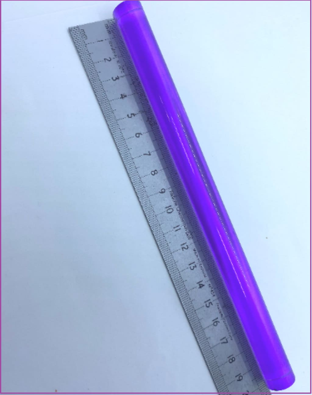 Solid Purple Acrylic clear roller 20cm for polymer or ceramic clay, fondant