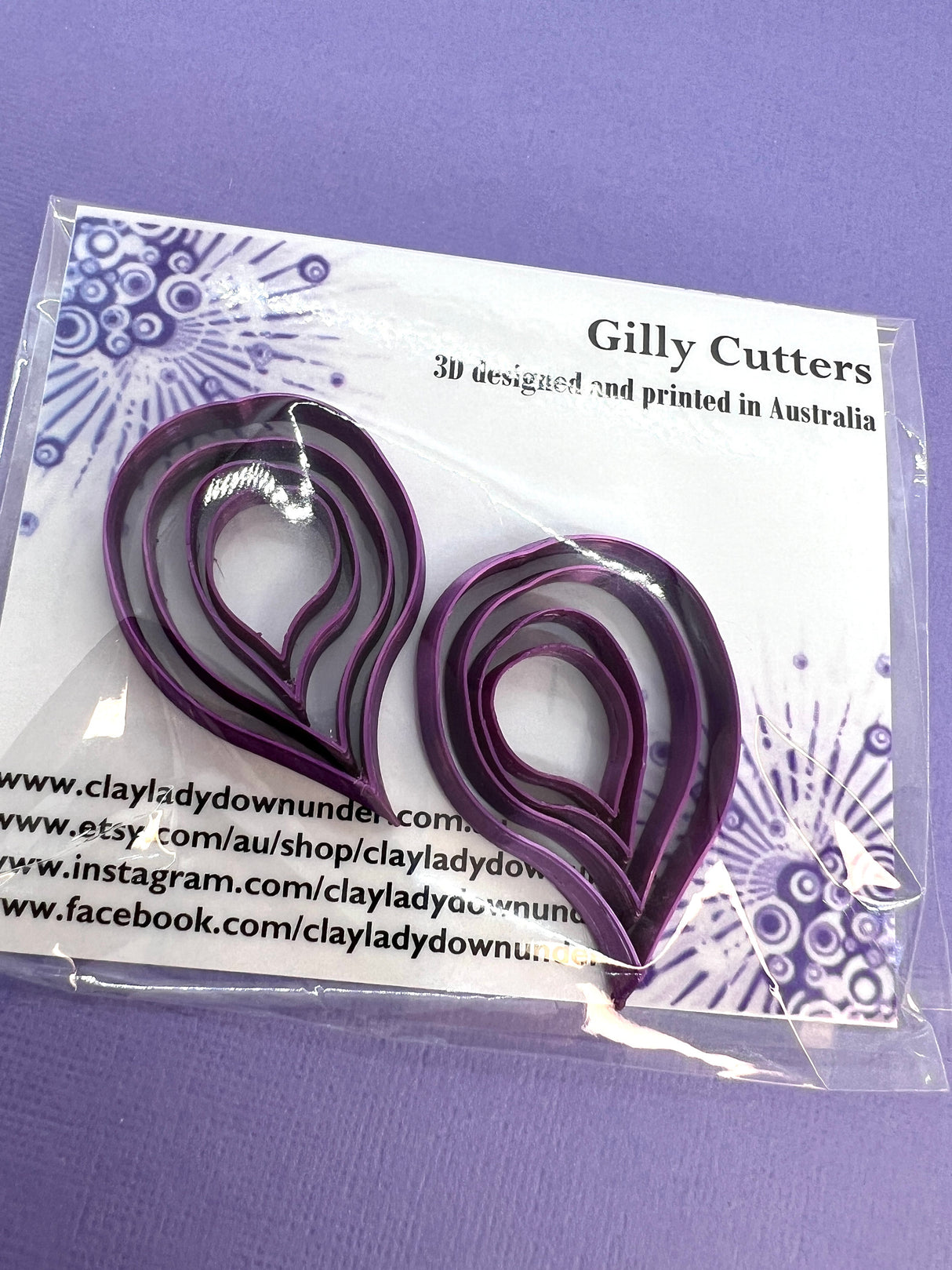 Polymer clay shape cutters | PLUMP FAT LEAVES | clay cutters | Gilly cutters | Clay Tools | Clay supplies
