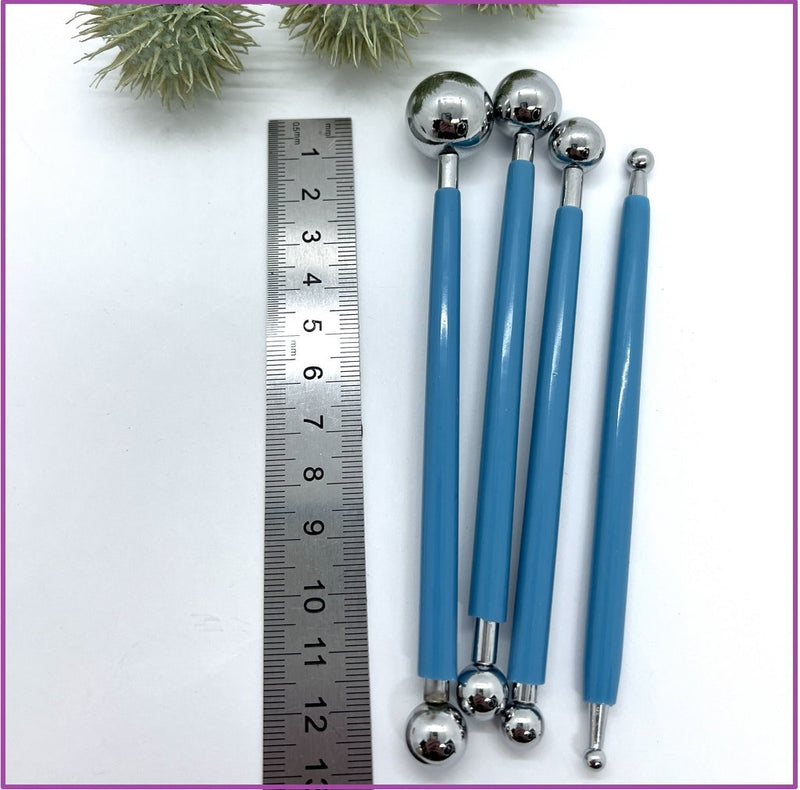 4 piece balls metal shapers scupting set | Polymer Clay | Clay Tools | Clay Supplies |