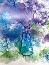 Blue, Green & Purple - Alcohol Ink Paper Transfer for Polymer clay, Suitable for Kato, Premo, Cernit, Fimo